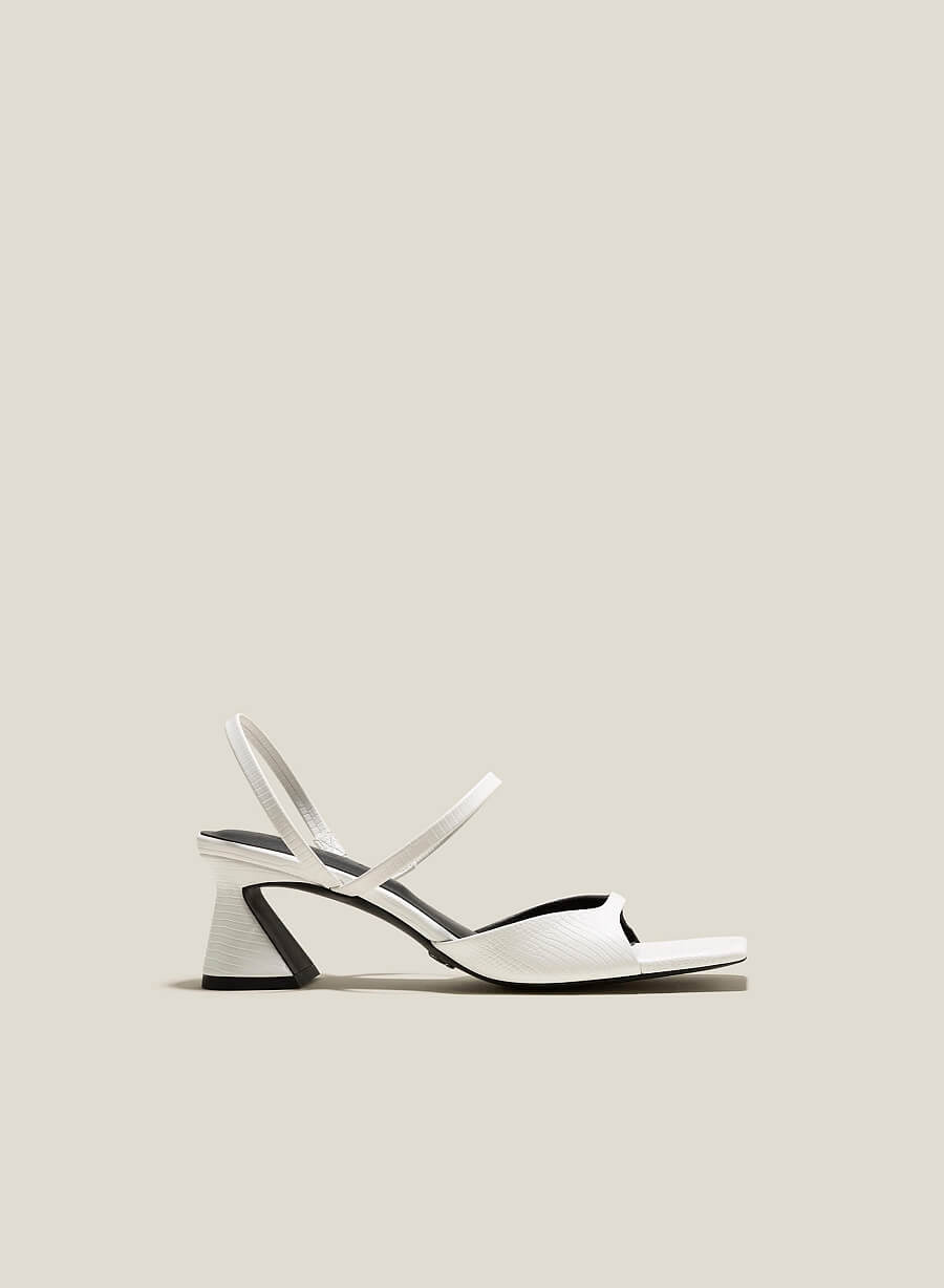 Giày sandal spool heel quai mảnh - SDN 0756 - Màu trắng - vascara.com