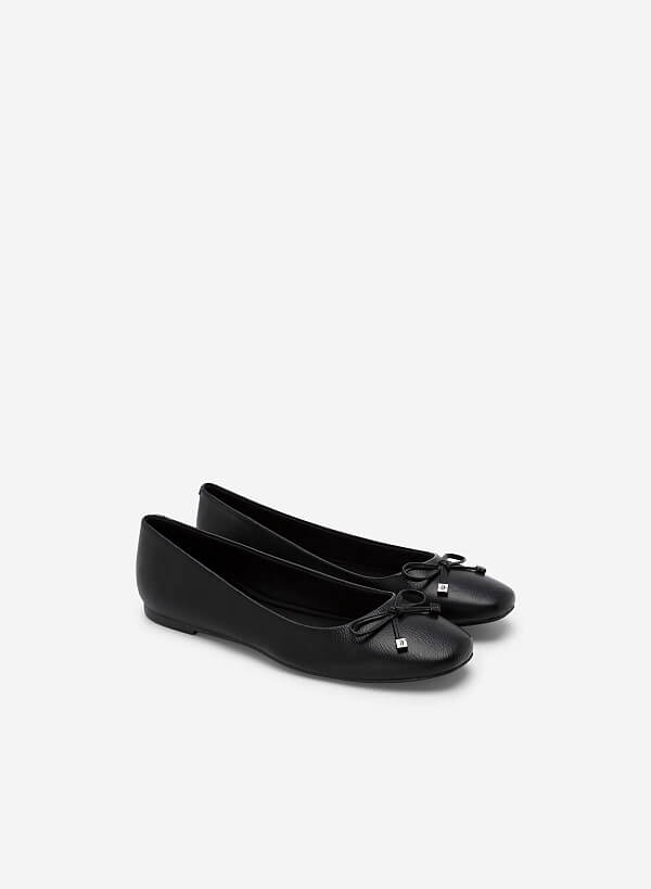 Bow Tie Décor Ballerinas - SLI 0426 - Black - VASCARA