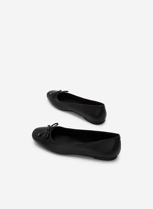 Bow Tie Décor Ballerinas - SLI 0426 - Black - VASCARA