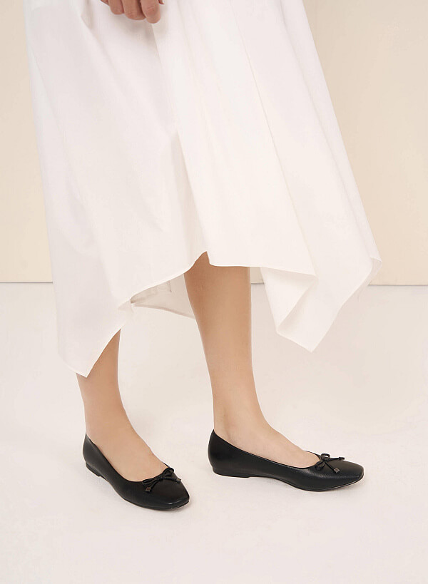 Bow Tie Décor Ballerinas - SLI 0426 - Black