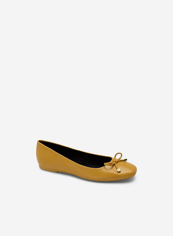 Bow Tie Décor Ballerinas - SLI 0426 - Yellow - VASCARA