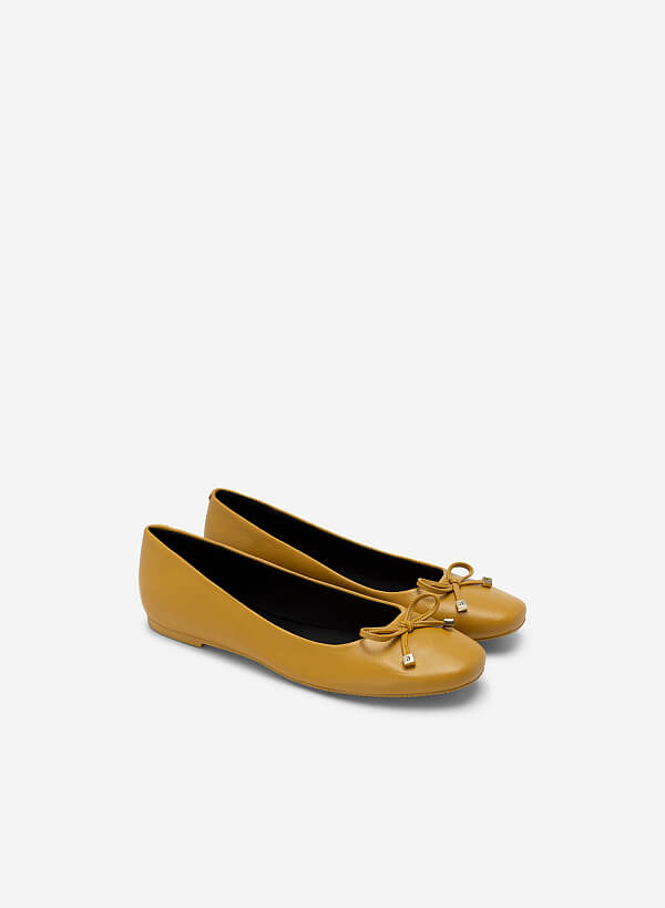 Bow Tie Décor Ballerinas - SLI 0426 - Yellow - VASCARA
