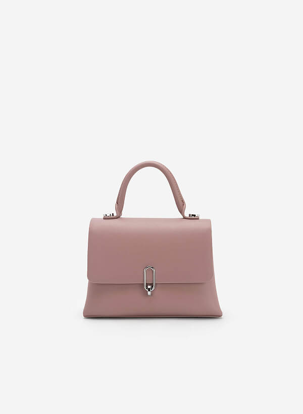 Metal Décor Locker Handbag - SAC 0309 - Purple - VASCARA