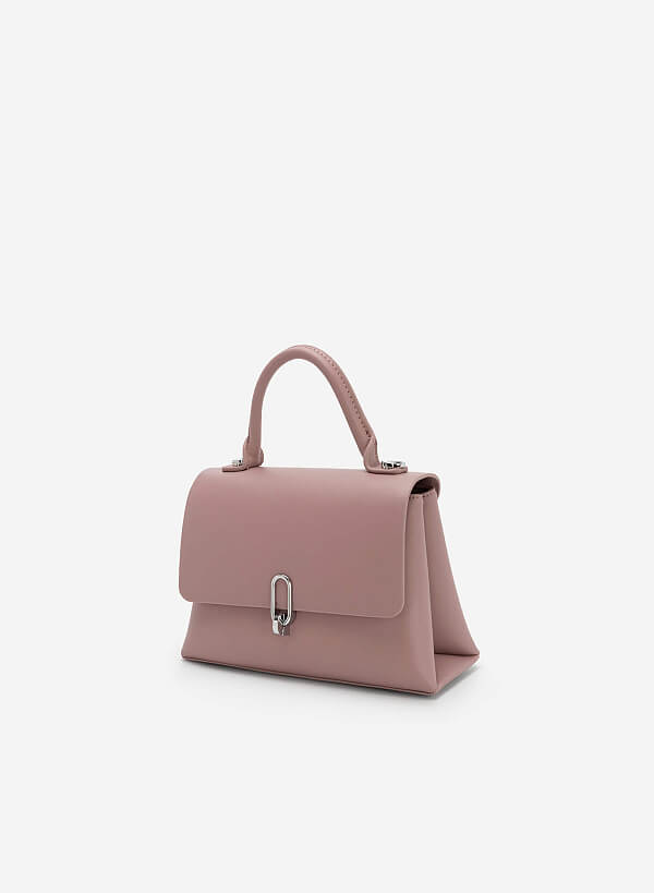 Metal Décor Locker Handbag - SAC 0309 - Purple - VASCARA