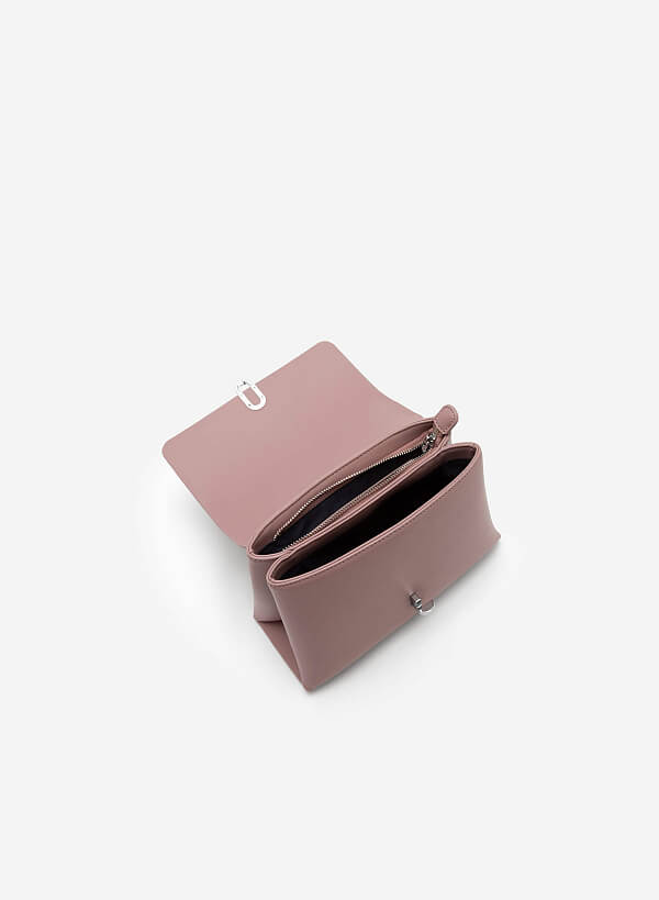 Metal Décor Locker Handbag - SAC 0309 - Purple - VASCARA