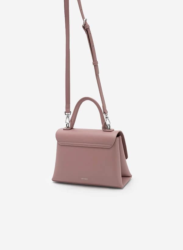 Metal Décor Locker Handbag - SAC 0309 - Purple - VASCARA