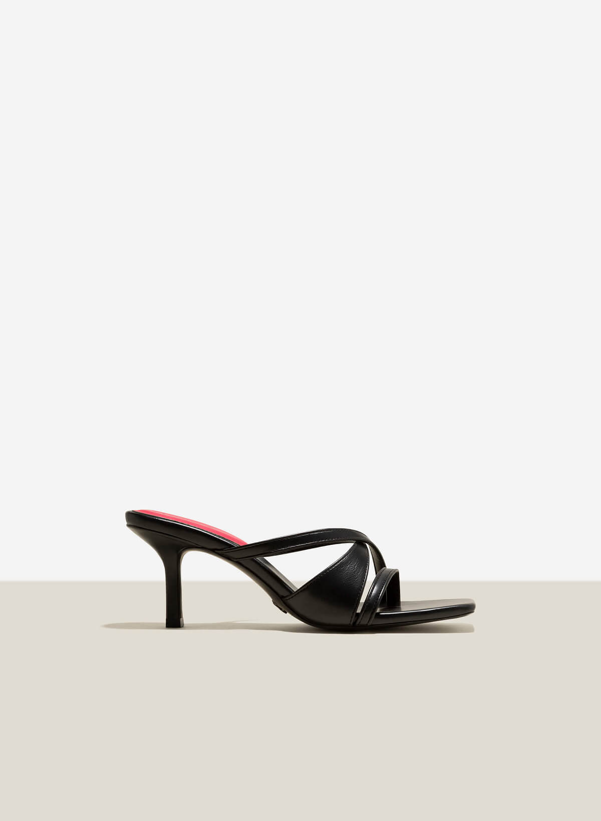 Stylized Strap Pointed Mules - MUL 0194 - Black - vascara.com