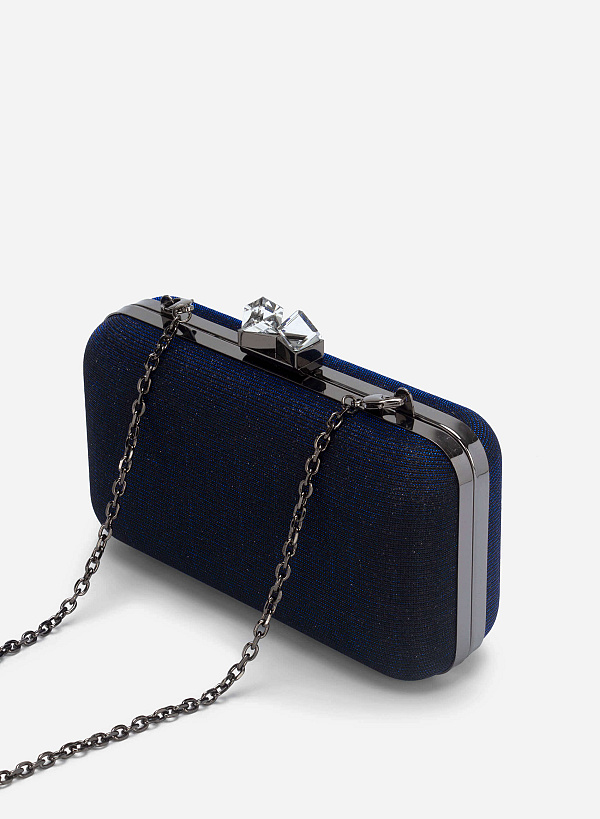 Crystal Lock Clutch - CLT 0111 - Black - VASCARA