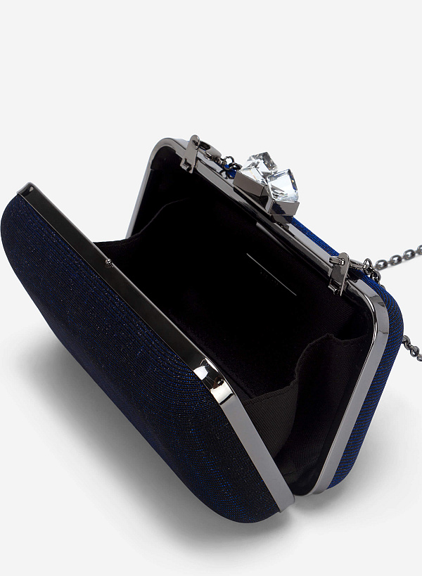 Crystal Lock Clutch - CLT 0111 - Black - VASCARA
