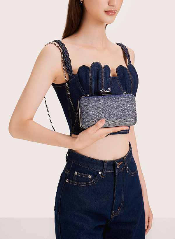 View more item Crystal Lock Clutch - CLT 0111 - Silver