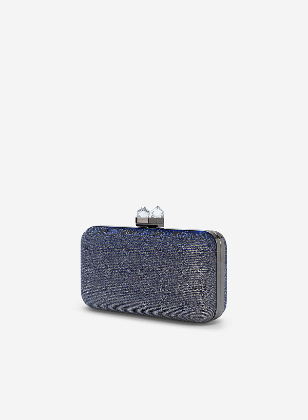 Crystal Lock Clutch - CLT 0111 - Silver - VASCARA