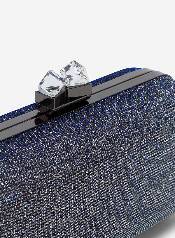 Crystal Lock Clutch - CLT 0111 - Silver - VASCARA