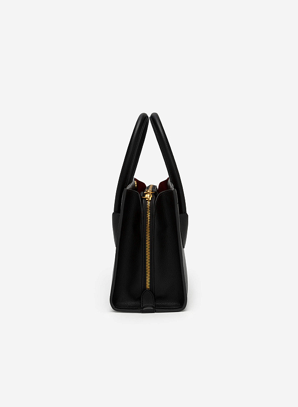 Double Pocket Tote Bag - TTE 0116 - Black - VASCARA