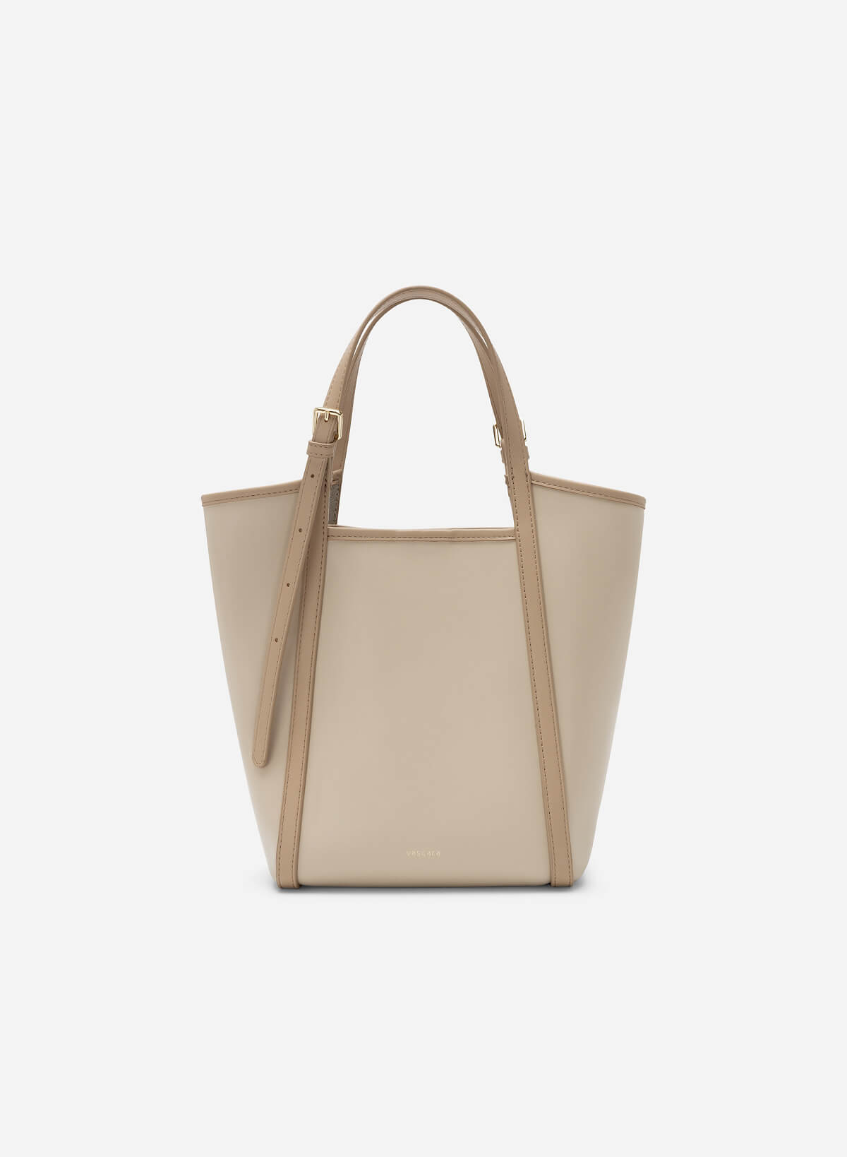 Edge Décor Double Strap Tote Bag - TTE 0108 - Beige - vascara.com