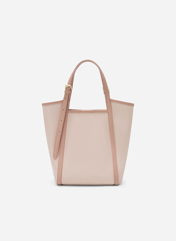 Edge Décor Double Strap Tote Bag - TTE 0108 - Pink - VASCARA