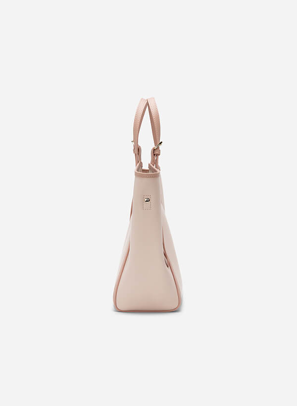Edge Décor Double Strap Tote Bag - TTE 0108 - Pink - VASCARA