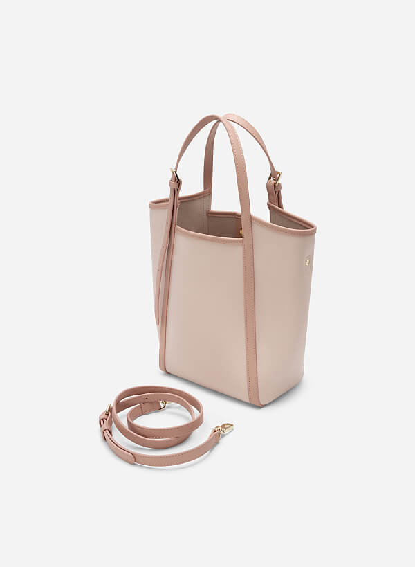 Edge Décor Double Strap Tote Bag - TTE 0108 - Pink - VASCARA