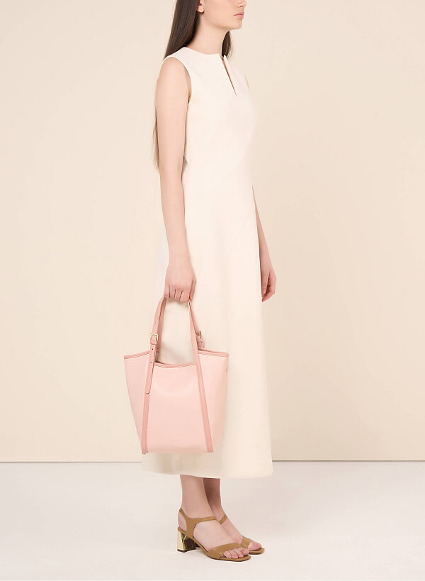 Edge Décor Double Strap Tote Bag - TTE 0108 - Pink - VASCARA