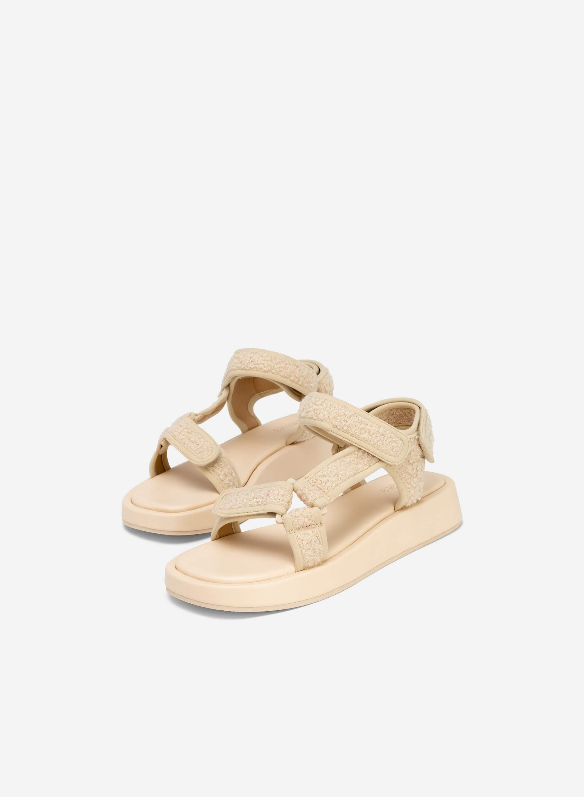 Fur D cor Platform Sandals SDL 0329 Cream VASCARA