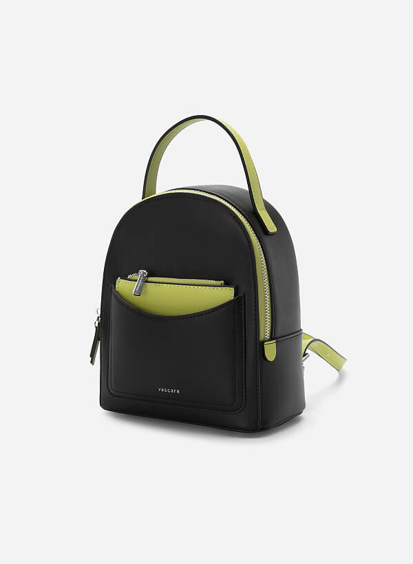 Side Pocket Mini Backpack - BAK 0180 - Black - VASCARA