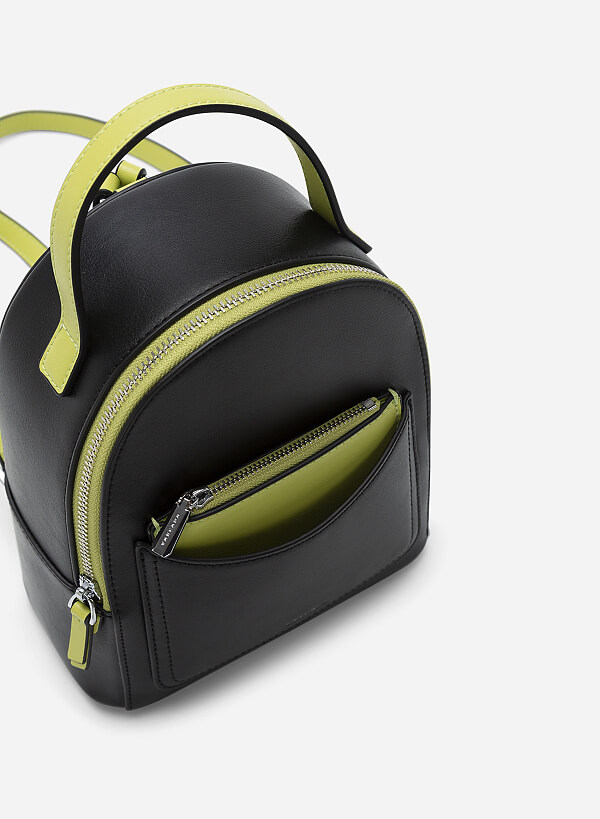 Side Pocket Mini Backpack - BAK 0180 - Black - VASCARA