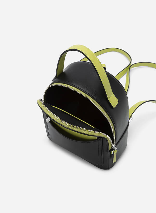 Side Pocket Mini Backpack - BAK 0180 - Black - VASCARA
