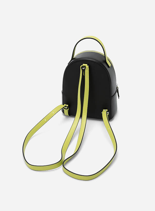 Side Pocket Mini Backpack - BAK 0180 - Black - VASCARA