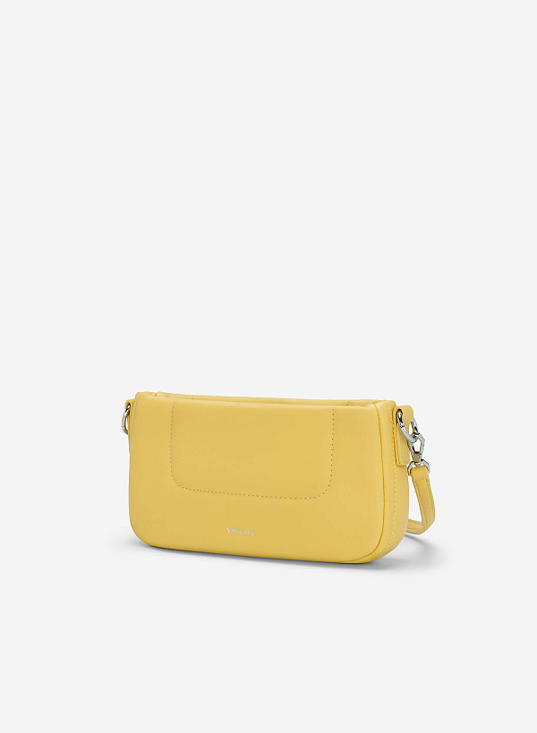 Stone Beaded Handle Handbag - TTE 0109 - Light Yellow | VASCARA
