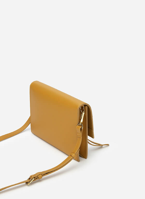 Zebra / Leopard Print Chain Link Décor Clutch - CLT 0113 - Yellow - VASCARA