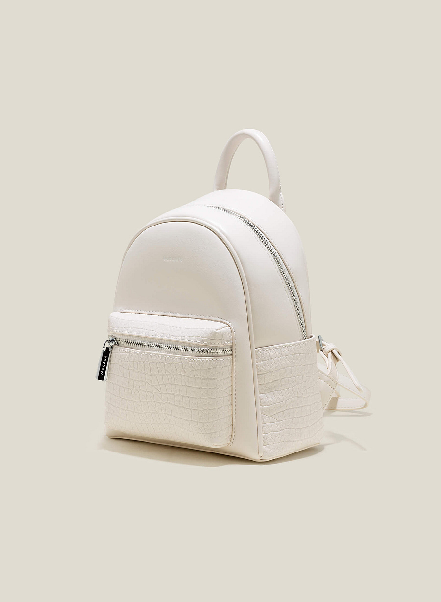 Balo Mini Vân Da Cá Sấu - BAC 0185 - Màu Kem - vascara.com