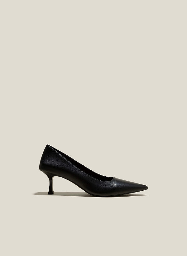 Giày bít mũi nhọn spool heel - BMN 0576 - Màu đen