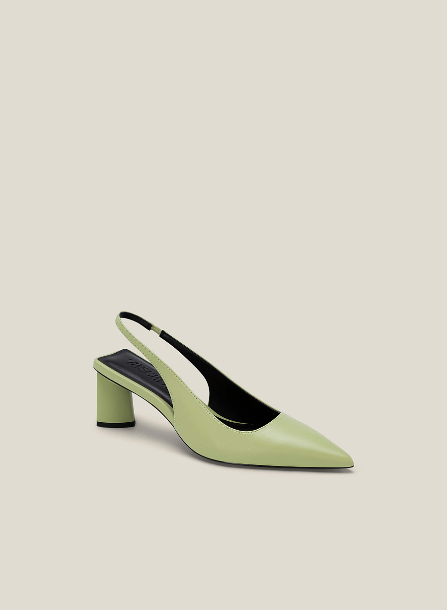 Giày slingback mũi nhọn gót trụ - BMN 0587 - Màu xanh bạc hà - vascara.com