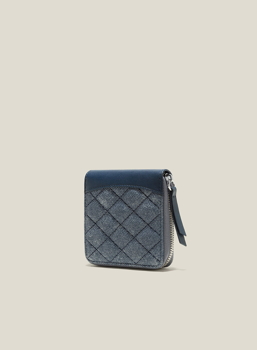 Ví Mini Chần Bông Caro - WAL 0267 - Màu Xanh Navy - vascara.com