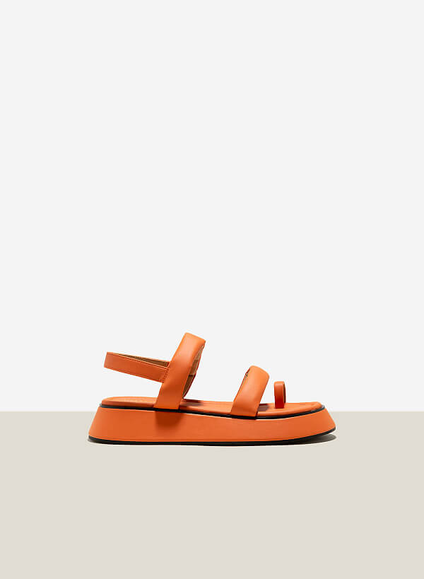 Giày sandal đế chunky nhấn quai phồng - SDK 0333 - Màu cam - VASCARA