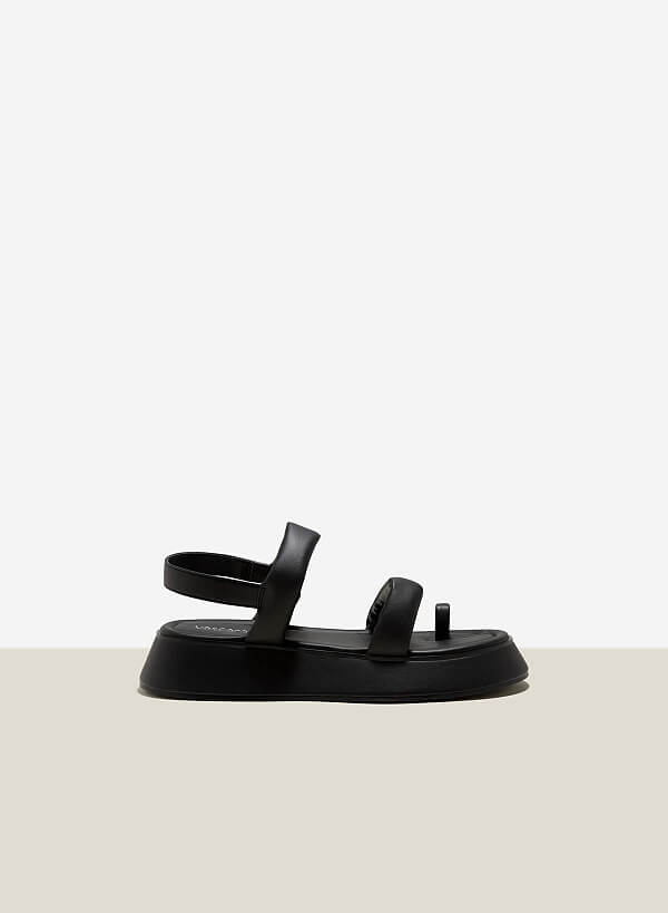 Giày Sandal Đế Chunky Nhấn Quai Phồng - SDK 0333 - Màu Đen
