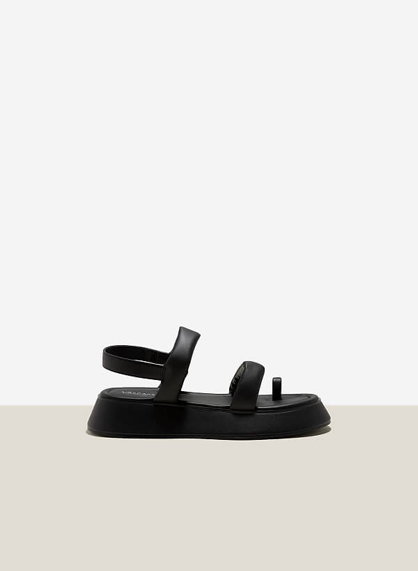 Giày sandal đế chunky nhấn quai phồng - SDK 0333 - Màu đen