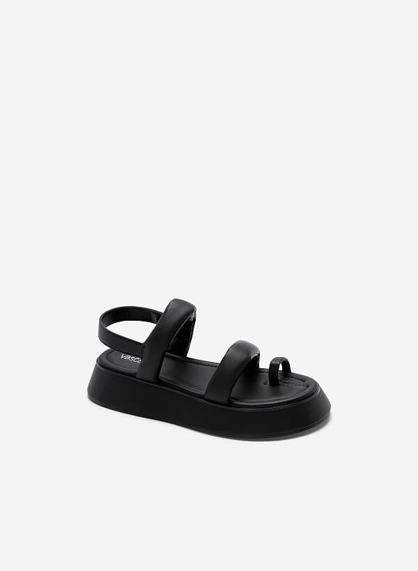 Giày sandal đế chunky nhấn quai phồng - SDK 0333 - Màu đen - VASCARA