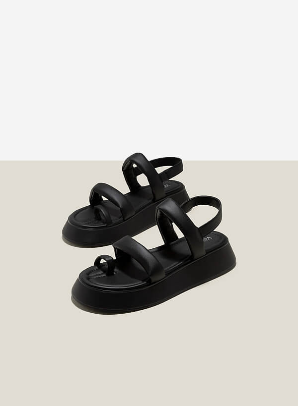 Giày Sandal Đế Chunky Nhấn Quai Phồng - SDK 0333 - Màu Đen - VASCARA