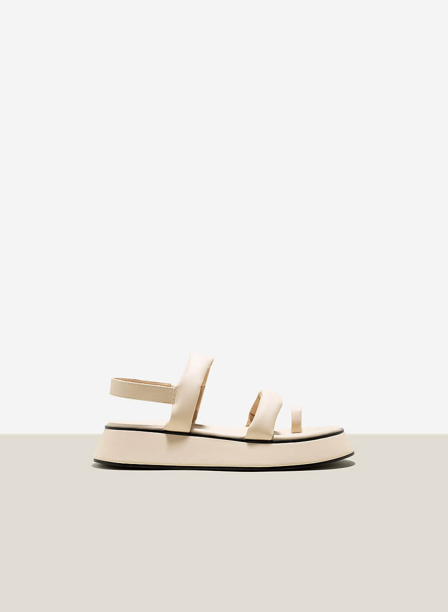 Giày Sandal Đế Chunky Nhấn Quai Phồng - SDK 0333 - Màu Kem - VASCARA