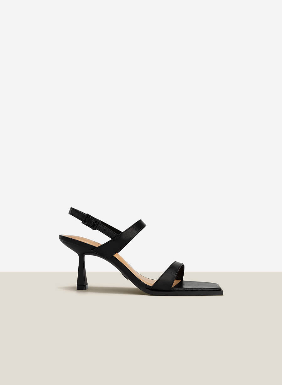 Giày sandal mũi vuông nhấn cạnh viền đế - SDN 0744 - Màu đen - vascara.com