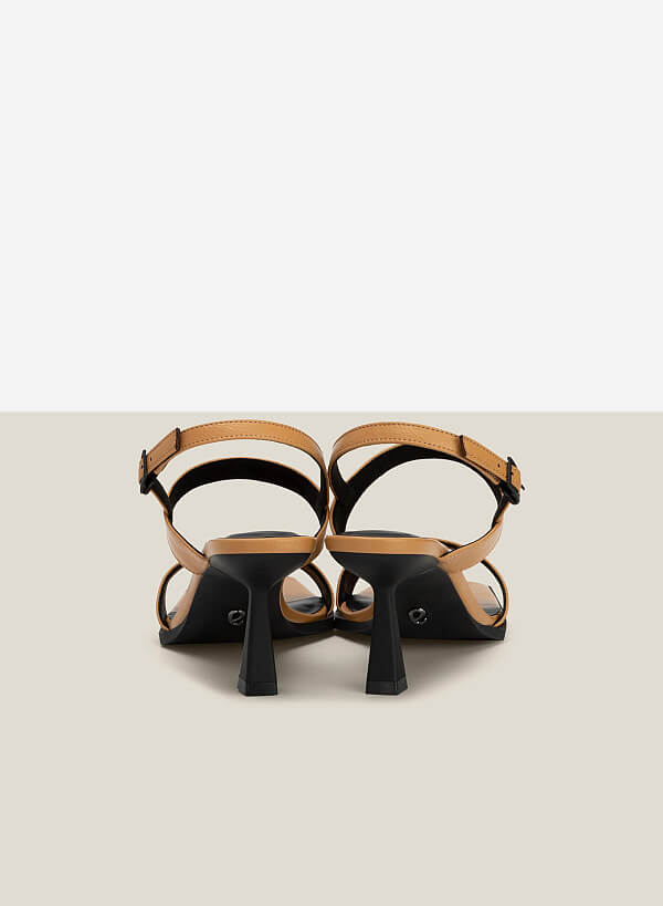 Giày Sandal Mũi Vuông Nhấn Cạnh Viền Đế - SDN 0744 - Màu Nâu Sáng - VASCARA