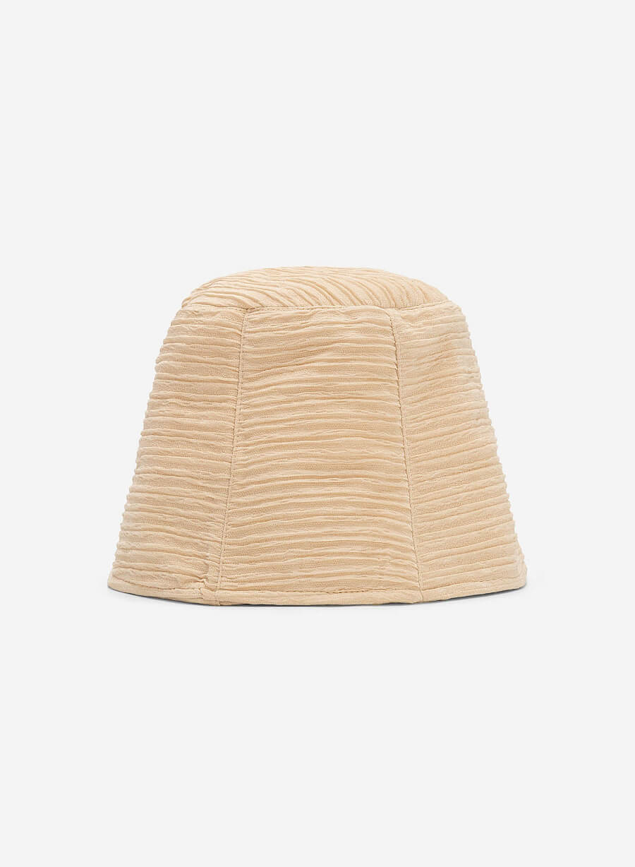 Mũ Bucket Phối Vân Nhún - WBH 0003 - Màu Be - vascara.com