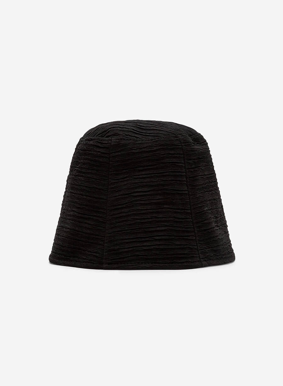 Mũ Bucket Phối Vân Nhún - WBH 0003 - Màu Đen - vascara.com