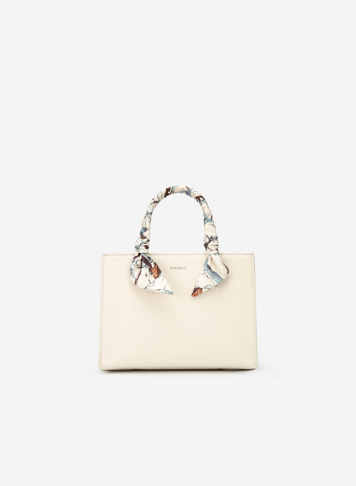 フローラル スカーフストラップ付ハンドバッグ - SAC 0317 - アイボリー - VASCARA