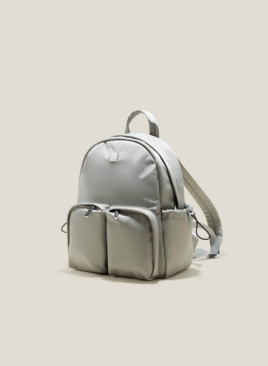 Balo casual nhấn túi phụ - BAC 0198 - Màu xám - vascara.com
