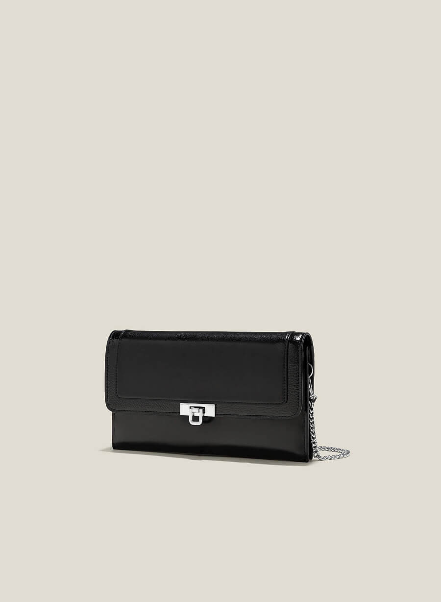 Clutch đi tiệc nhấn viền layer - CLU 0118 - Màu đen - vascara.com