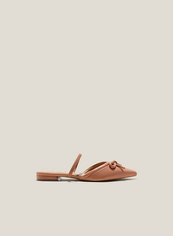 Giày slip-on đế bệt đính nơ