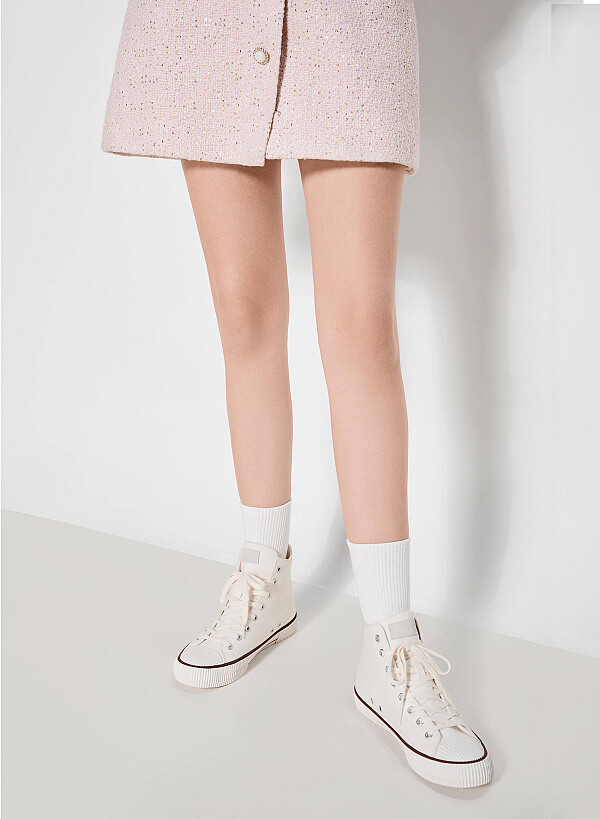 Giày sneaker cổ cao với đệm thoáng khi - SNK 0069 - Màu trắng - VASCARA