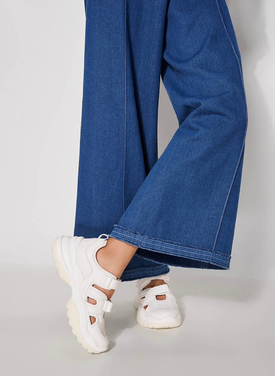 Giày sneaker quai cut-out phối đế chunky - SNK 0063 - Màu trắng - vascara.com