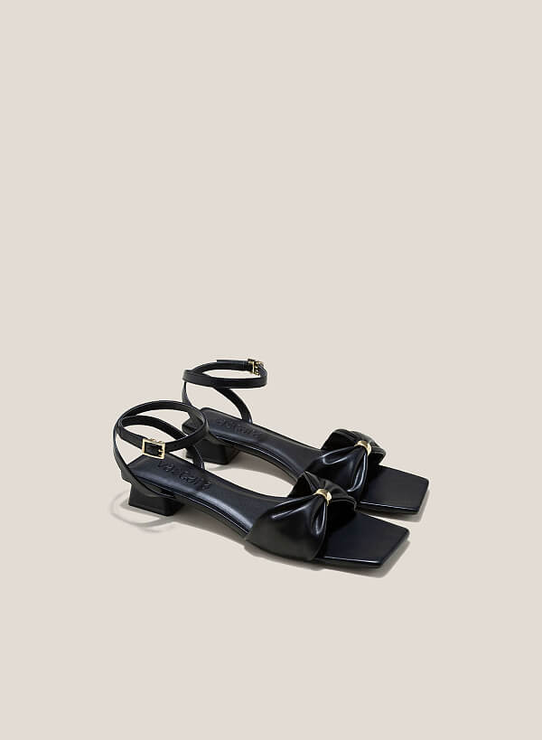Bow Strap Décor Sandals - PUM 0757 - Black - VASCARA